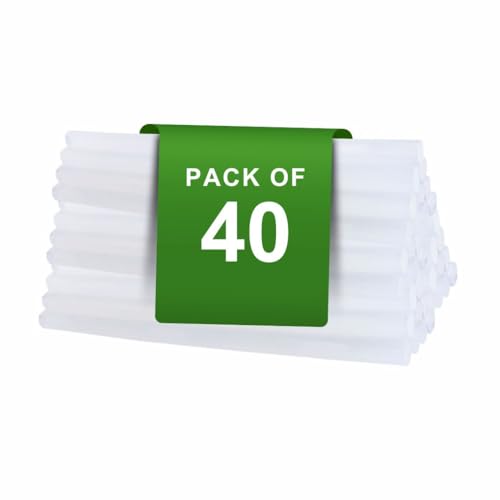 VCR 07mm Glue Sticks for Glue Gun - 07mm x 165mm in Length - Hot Melt Transparent Glue Stick - Pack of 40 - Bonding Adhesive Glue Sticks for DIY - Arts Crafts - Schools and Industries - Image 1