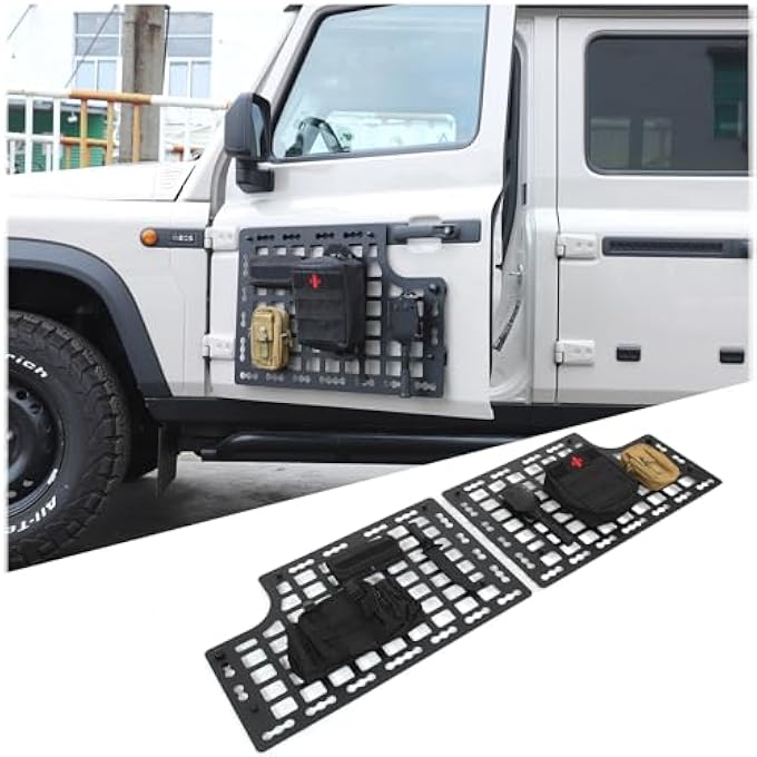 rayihni رف جانبي خارجي للسيارة متوافق مع Ineos Grenadier 2020-2024، رف تخزين للأمتعة (الباب الأمامي)، CC-229 - Image 1