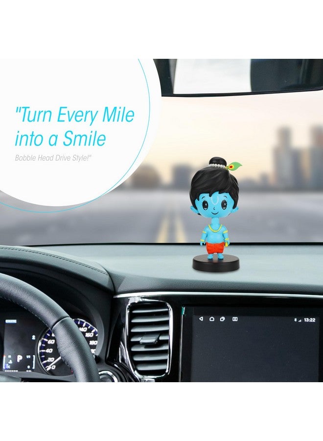 Webby Lord Shri Krishna Bobblehead Toys for Kids | Decoration Items for Home Décor, Car Dashboard, and Office Table | God Statue for Festival | Diwali | Birthday Gift for Kids, Family and Friends - Image 2