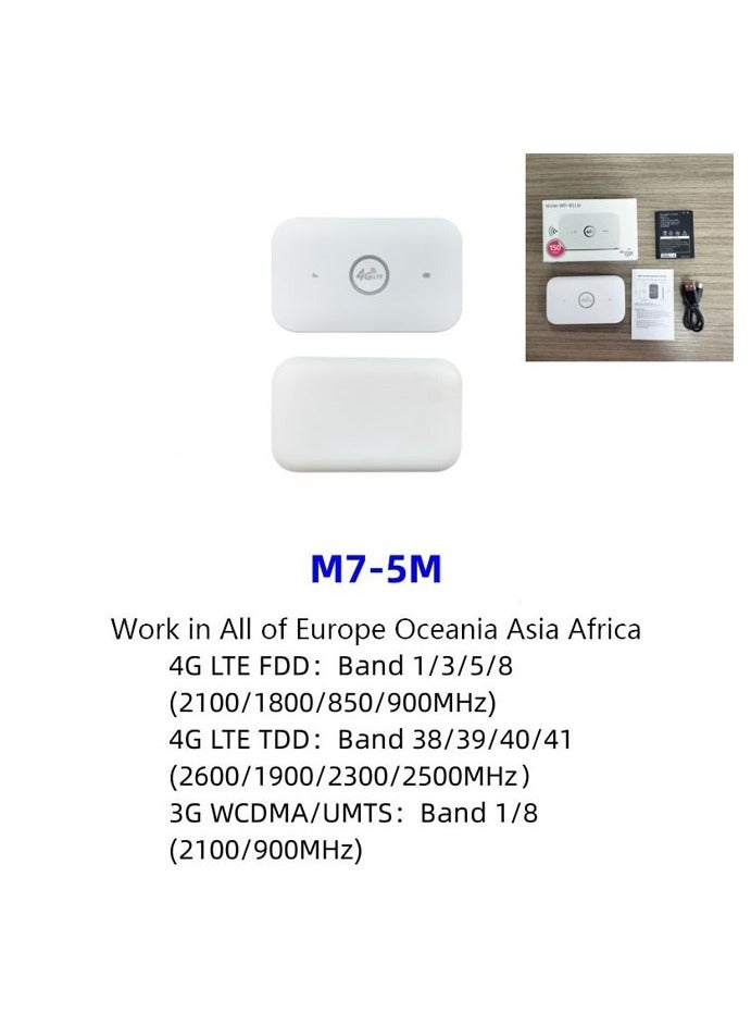عام نقطة اتصال واي فاي محمول تدعم تقنية 4G LTE، يمكنها الاتصال بـ 10 أجهزة، جهاز راوتر واي فاي محمول مع فتحة بطاقة SIM، مزود ببطارية سعة 2100 مللي أمبير، ويقدم سرعة عالية تصل إلى 150 ميجابت في الثانية. - Image 4