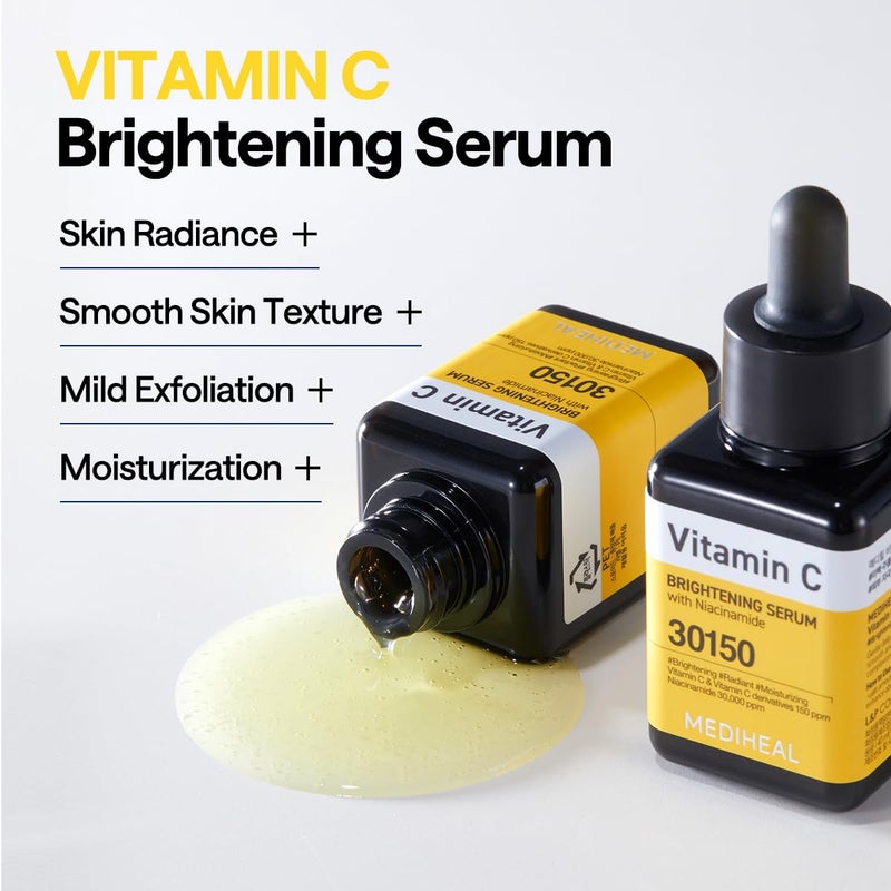 MEDIHEAL Vitamin C Brightening Serum (1.35 fl oz, 1 Pack) - Tone-Texture-Glow Care, Manage Skin with Vitamin C, Niacinamide, Hyaluronic Acid - Image 3