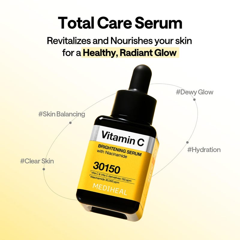 MEDIHEAL Vitamin C Brightening Serum (1.35 fl oz, 1 Pack) - Tone-Texture-Glow Care, Manage Skin with Vitamin C, Niacinamide, Hyaluronic Acid - Image 5