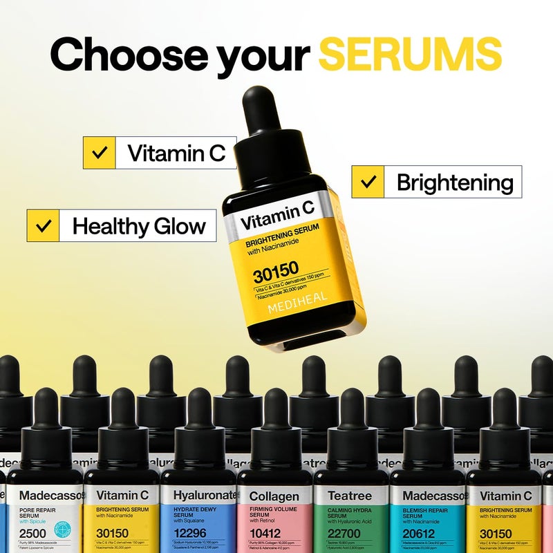 MEDIHEAL Vitamin C Brightening Serum (1.35 fl oz, 1 Pack) - Tone-Texture-Glow Care, Manage Skin with Vitamin C, Niacinamide, Hyaluronic Acid - Image 2