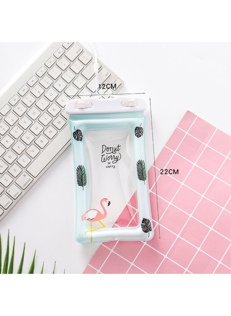 MissTiara 4-Piece Waterproof Case Cellphone Pouch with Cute Cartoon Flamingo Pattern - Image 5