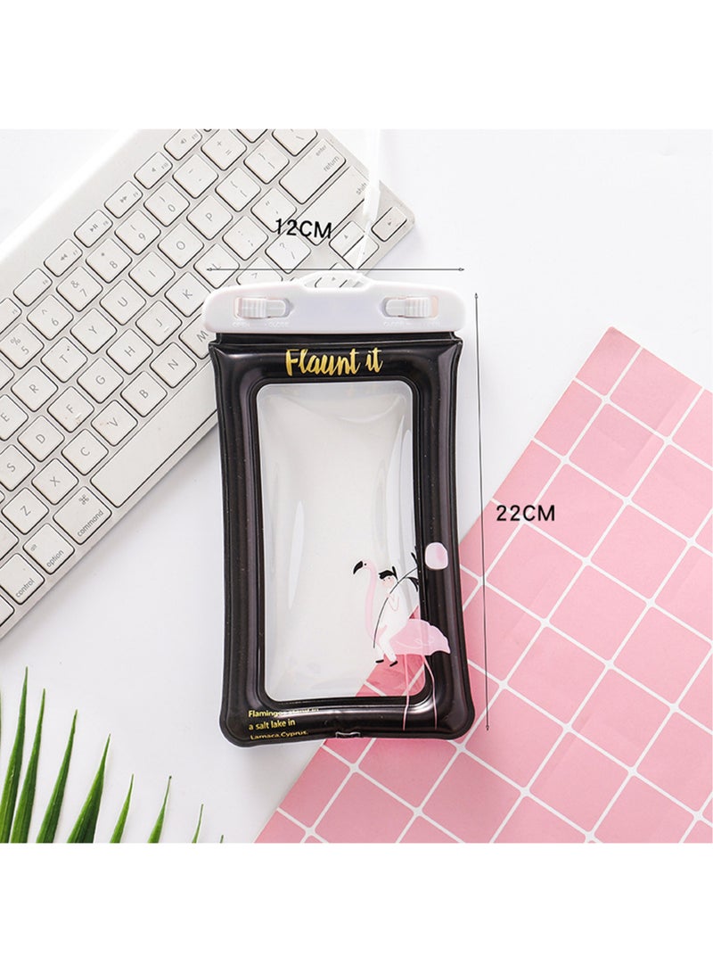 MissTiara 4-Piece Waterproof Case Cellphone Pouch with Cute Cartoon Flamingo Pattern - Image 4