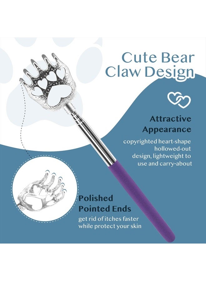 Plazuria (4-Pack) Portable Extendable Telescopic Bear Claws Metal Back Scratchers/Hand Massager/Backslap with Rubber Handles - Image 2