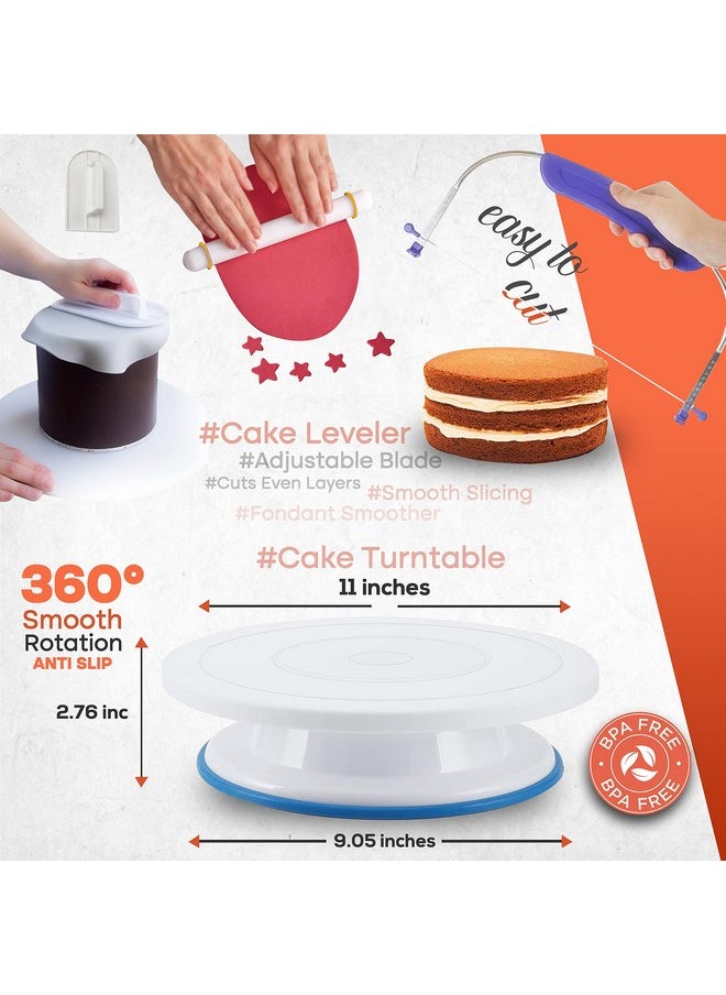 RFAQK RFAQK 230PCs Cake Decorating Supplies Kit, Cake Decorating Set with Cake Turntable, Piping Bags and Tips, Modeling Tools, Cookie Plunger Cutters, Icing Smoother & Other Accessories for Cake Decoration  - Image 2