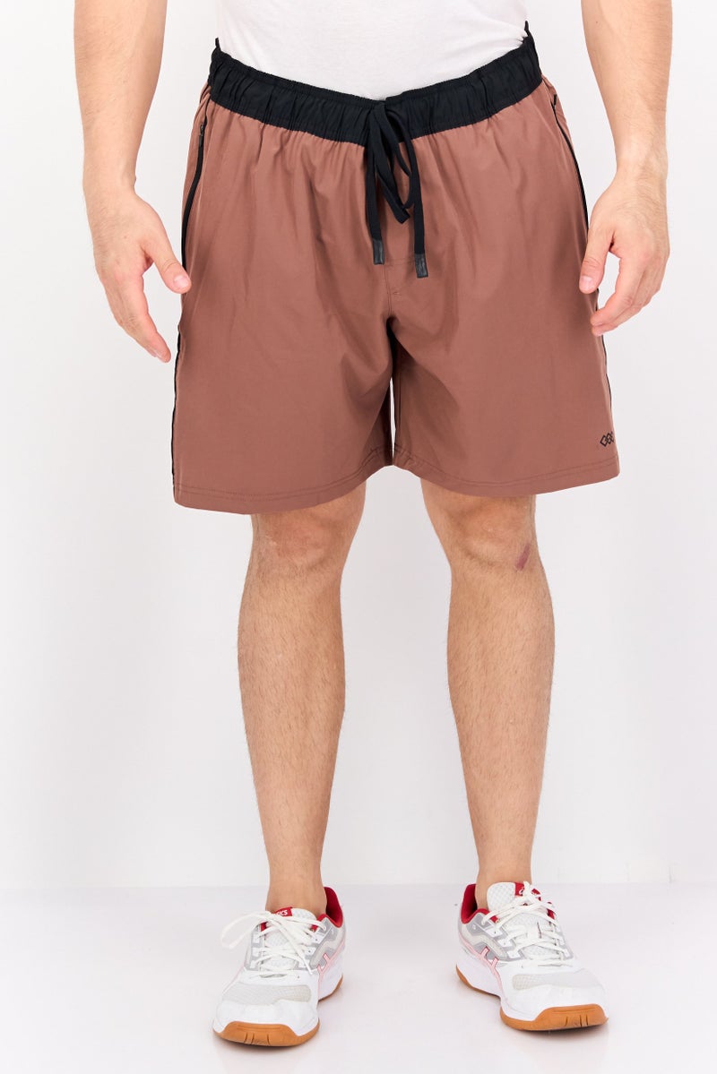 Legend Men Sportswear Fit 7 Inseam Drawstring Training Shorts, Brown - Image 1