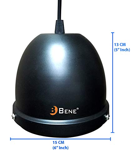 BENE Dublin Hanging Ceiling Lights for Home, Hanging Ceiling Pendant Light for Living Room with in-Built LED, MS Home Decor Items (Black, Pack of 2) - Image 3