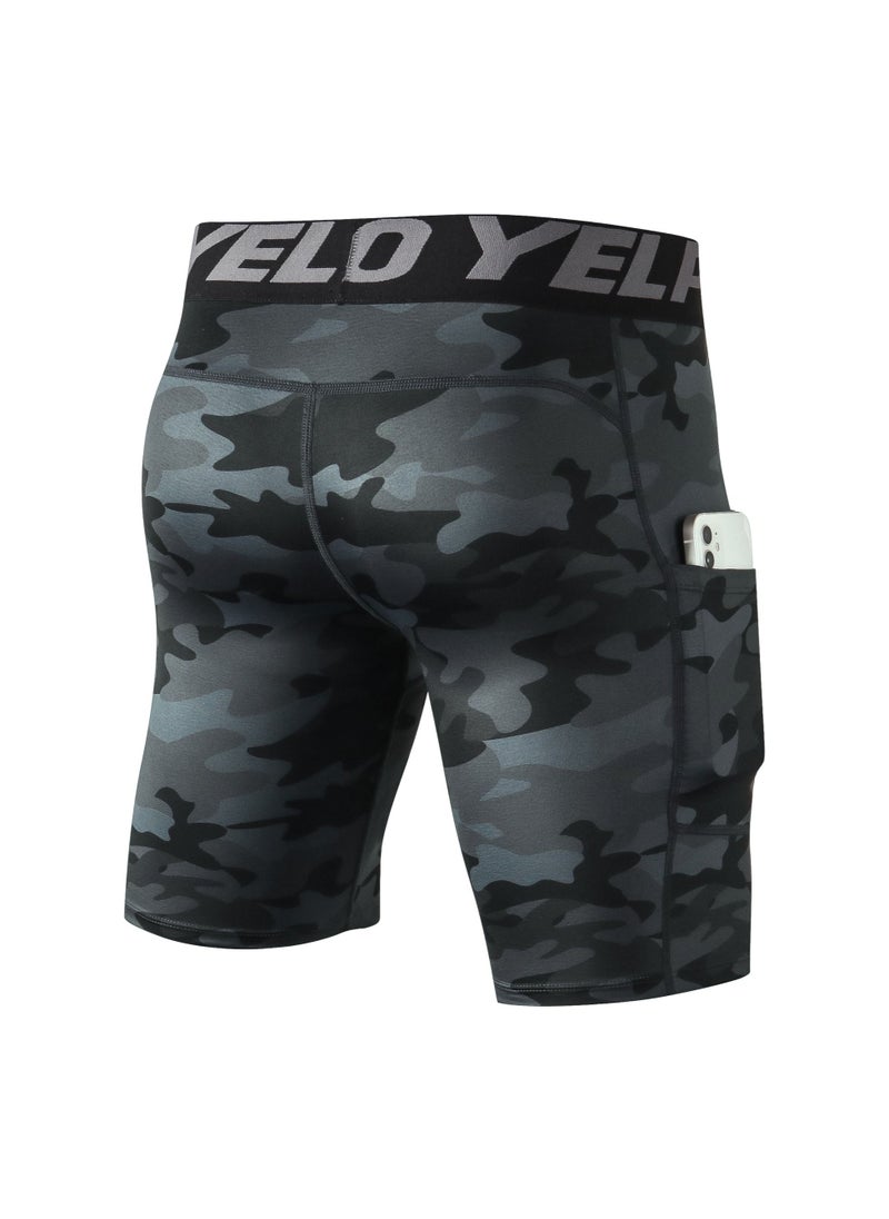 Loquat Men Quick Dry Breathable Elastic Shorts Black  - Image 2