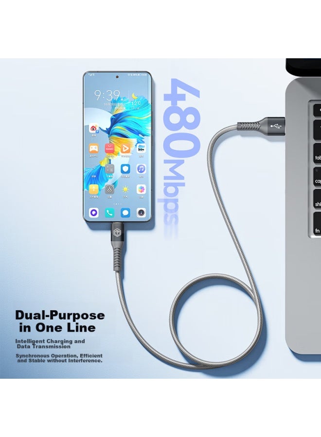 JD.com كابل بيانات سريع الشحن 100 واط/88 واط/66 واط من Jd Jingzao لهواوي هونر، كابل بيانات 6A بمنفذ Type-C لأبل وشاومي 27 واط، خط مضفر مقاوم للاهتراء لنقل الشحن - Image 4