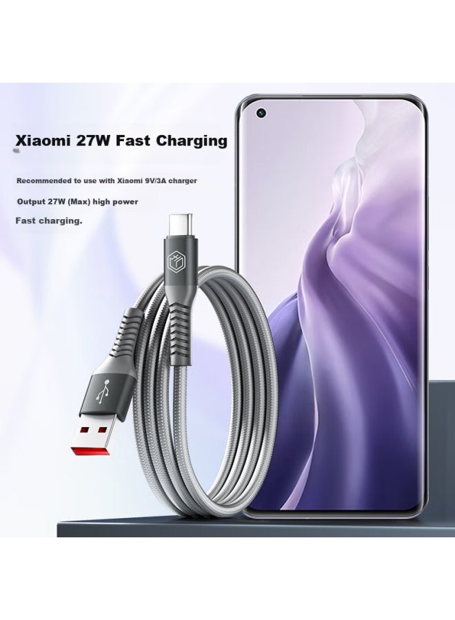JD.com كابل بيانات سريع الشحن 100 واط/88 واط/66 واط من Jd Jingzao لهواوي هونر، كابل بيانات 6A بمنفذ Type-C لأبل وشاومي 27 واط، خط مضفر مقاوم للاهتراء لنقل الشحن - Image 3
