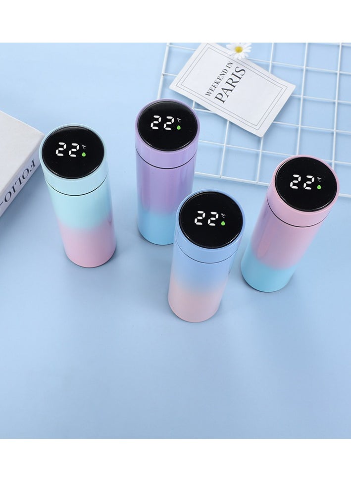 Manvik Gradient Smart flask Bottle | Coffee Thermos | Tea Infuser Coffee Bottle 17oz/500ml LED Display Double Walled Stainless Steel Vacuum Insulated Sports Travel Mug (Purple on Top, Light blue on Bottom)  - Image 3