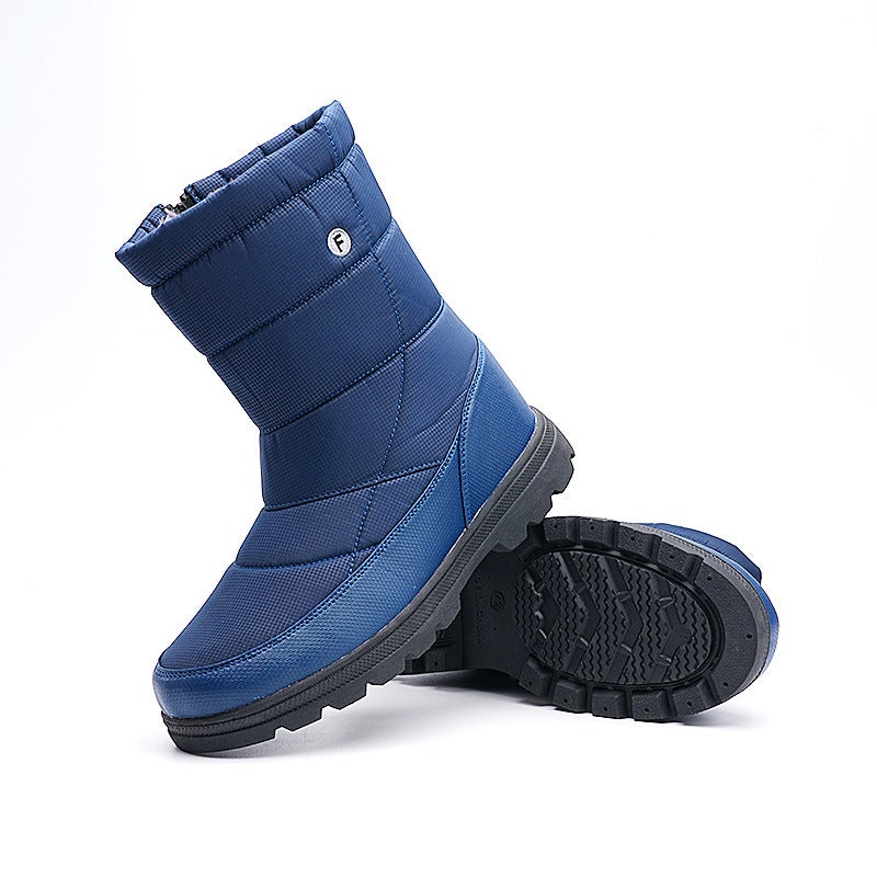 Winter Velvet Waterproof Snow Boots Warm And Breathable Couple High-Top Casual Cotton Shoes - Image 1