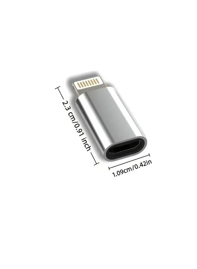 Silvery Type C To Lightning Adapter Converter For iPhone 14 13 12 XR XS Max SE And iPad Charging Data - Image 4