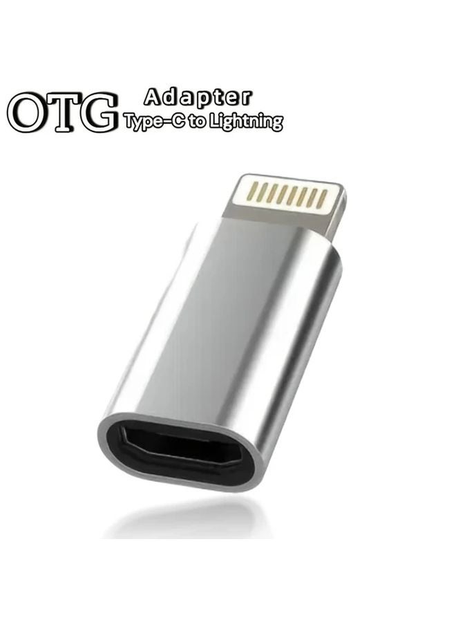Silvery Type C To Lightning Adapter Converter For iPhone 14 13 12 XR XS Max SE And iPad Charging Data - Image 5
