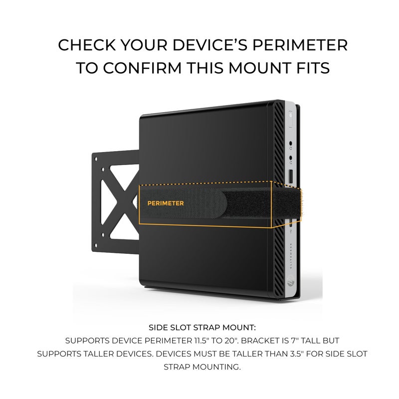 HumanCentric حامل VESA عالمي للأجهزة الصغيرة من HumanCentric، حزام قابل للتعديل للأجهزة الإلكترونية الصغيرة، يركب على ظهر شاشة الكمبيوتر باستخدام ذراع VESA - Image 4