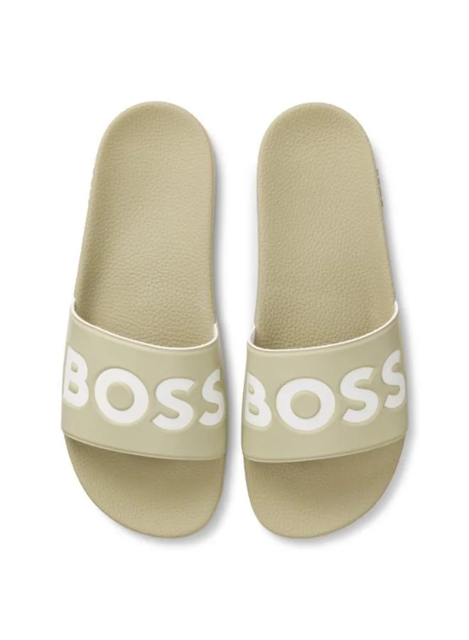 BOSS  Italian-made slides with large logo detail for Men | Best Price UAE