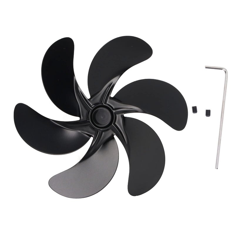 6 Blade Aluminum Alloy Black Stove Fan Replacement For Wood Burning Stoves - Image 2