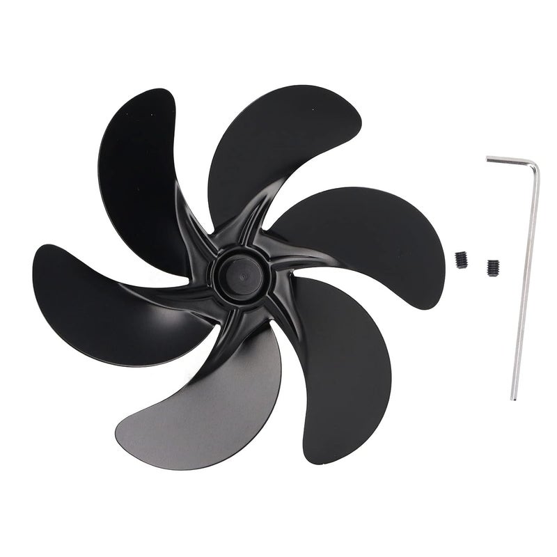 6 Blade Aluminum Alloy Black Stove Fan Replacement For Wood Burning Stoves - Image 1