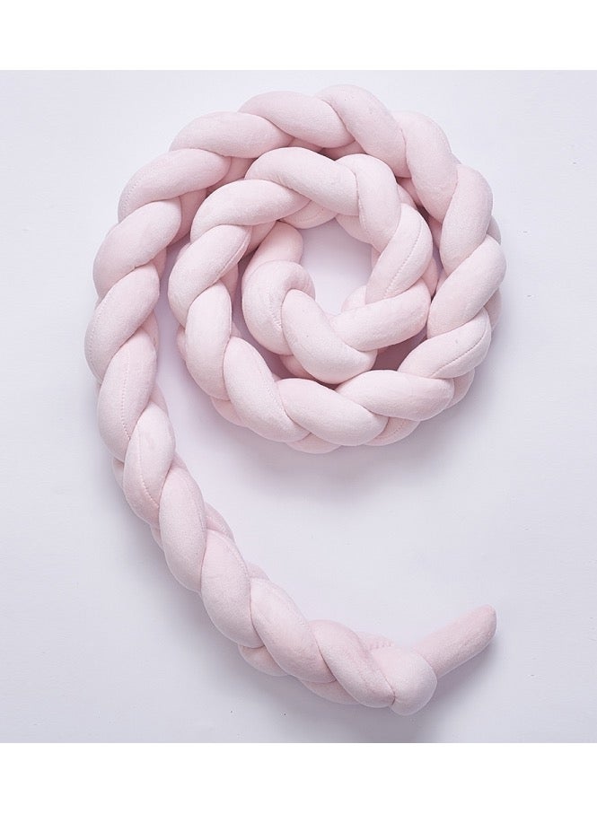 2M Pure Color Weaving Knot for Infant Room Decor Crib Protector Newborn Baby Bed Bumper Bedding Accessories - Pink