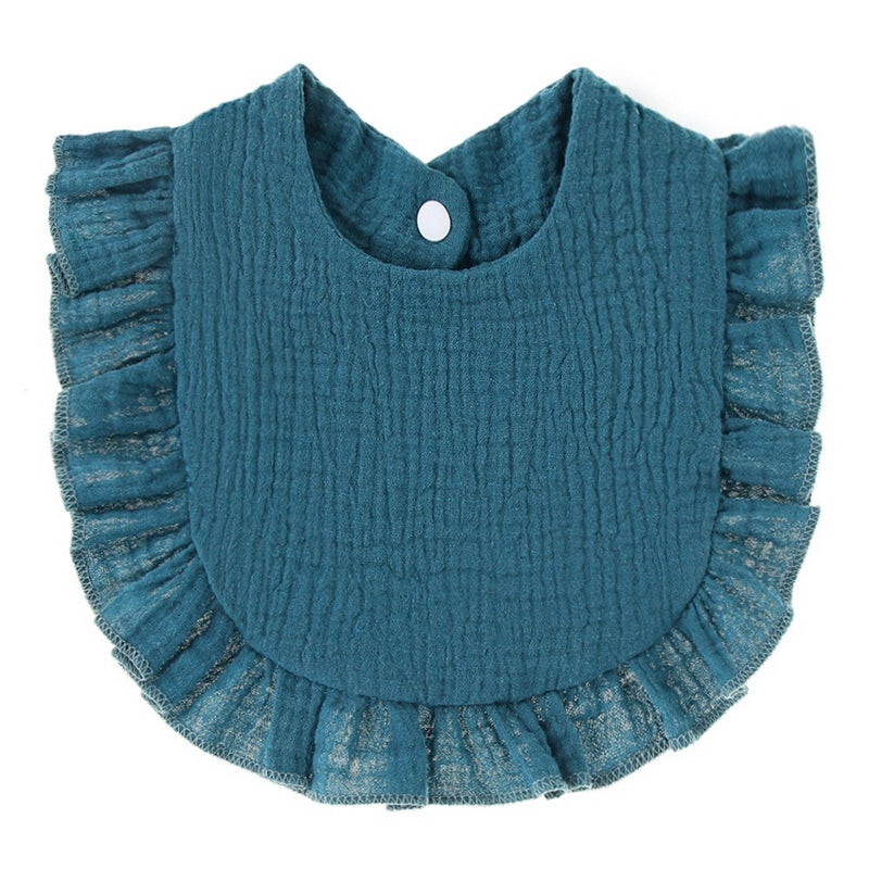 New Baby Saliva Towel Ruffled Children Baby Cotton Gauze Lace Bib Bib Saliva Pocket - Image 1