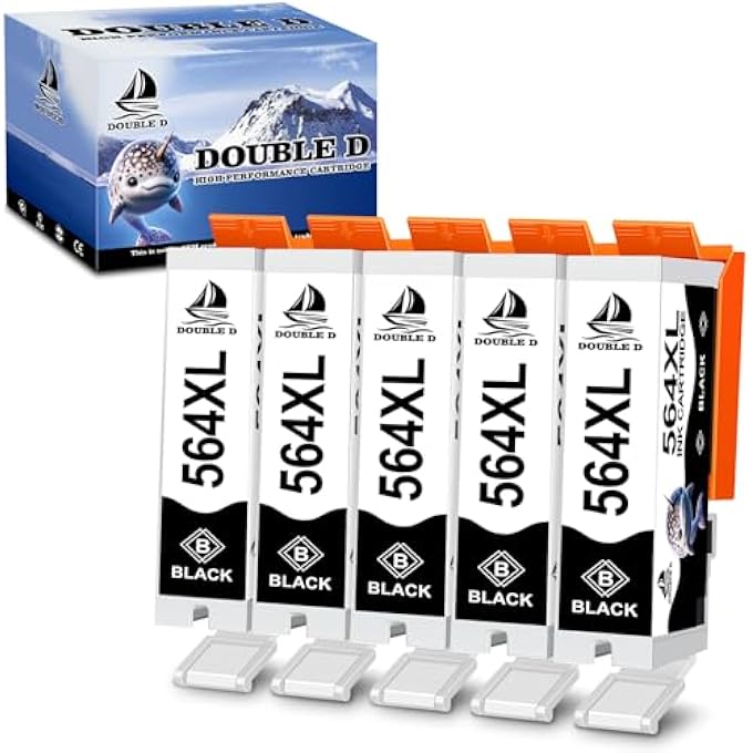 خرطوشة حبر بديلة متوافقة 564XL لطابعة HP 564XL 564 XL عالية الإنتاج لطابعات HP PHOTOSMART 7520 6520 5520 5510 DESKJET 3520 3522 OFFICEJET 4620 (5 أسود) - Image 1