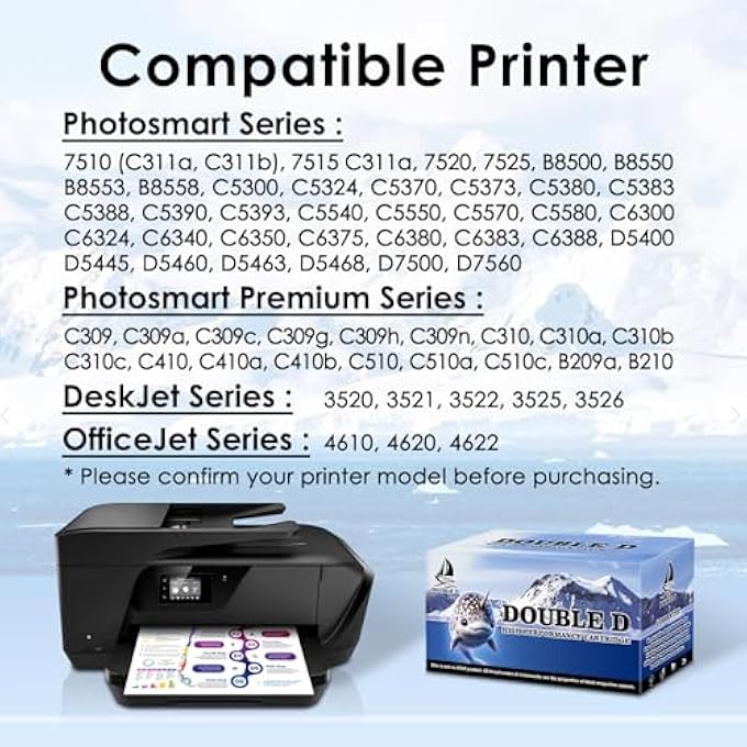 خرطوشة حبر بديلة متوافقة 564XL لطابعة HP 564XL 564 XL عالية الإنتاج لطابعات HP PHOTOSMART 7520 6520 5520 5510 DESKJET 3520 3522 OFFICEJET 4620 (5 أسود) - Image 2