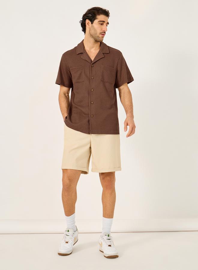 Styli Waffle Knit Texture Resort Collar Relaxed Fit Shirt  - Image 2