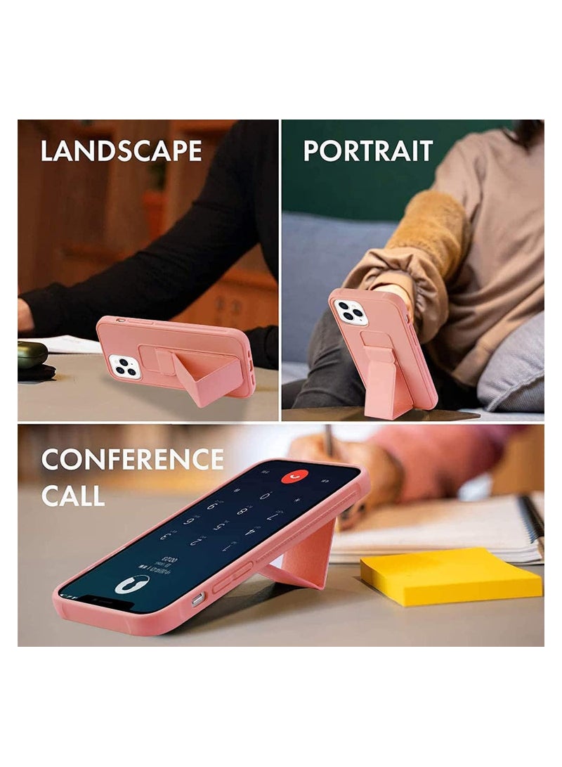 Case Compatible with iPhone 15 Pro Case 6.12 inch, Finger Grip Case Car Mount Kickstand Full Body Protection Durable Silicone Case Vertical and Horizontal Multi-stand cover - Image 4