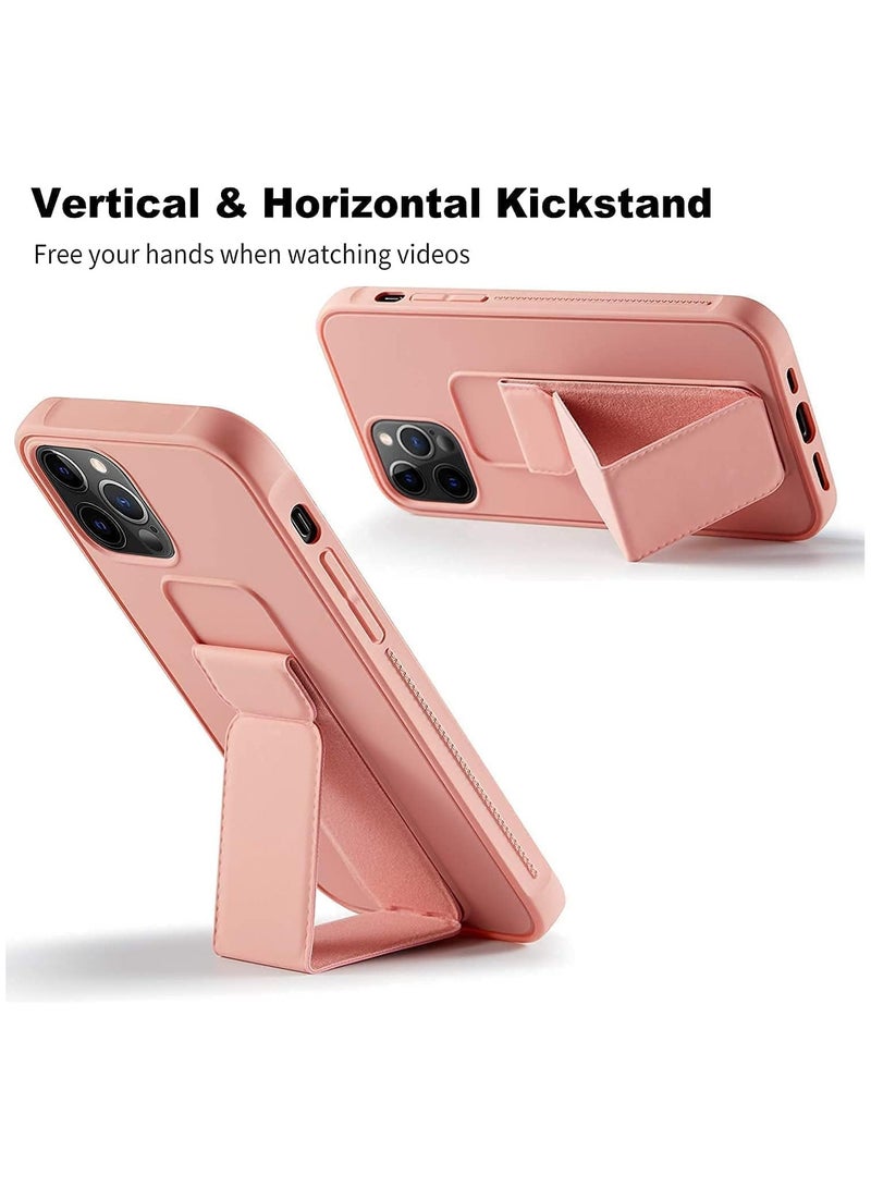 Case Compatible with iPhone 15 Pro Case 6.12 inch, Finger Grip Case Car Mount Kickstand Full Body Protection Durable Silicone Case Vertical and Horizontal Multi-stand cover - Image 3