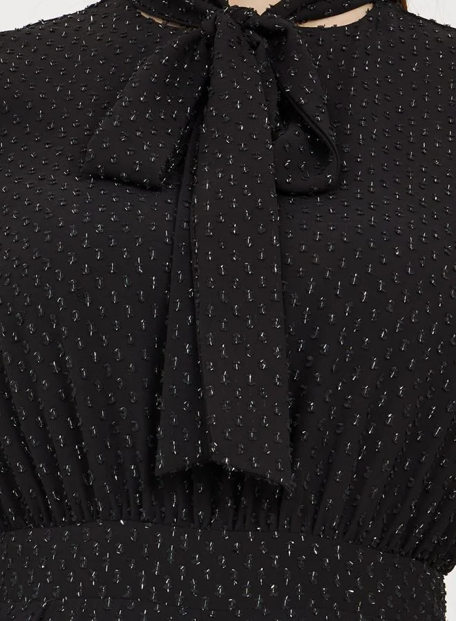 ستايلي Straight Leg Lurex Dobby Jumpsuit