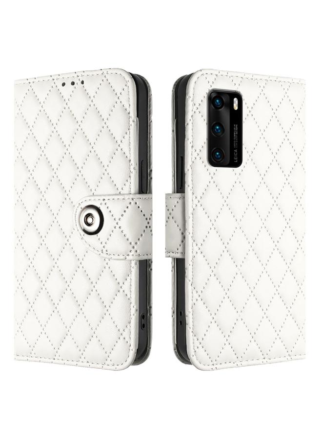 Zaboon Case For Huawei P40 Rhombic Texture Flip Leather Phone Case with Lanyard - Image 2