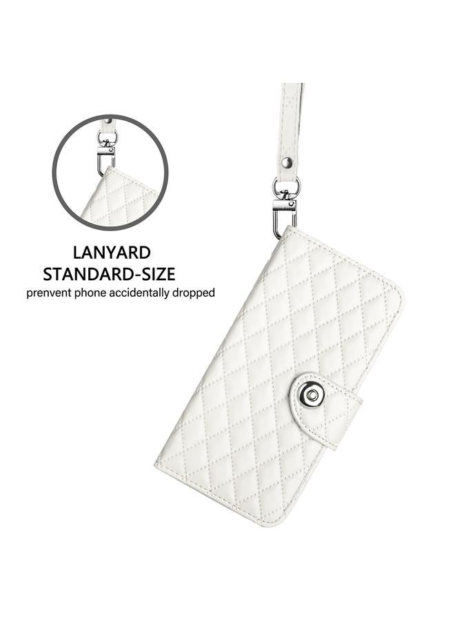 Zaboon Case For Huawei P40 Rhombic Texture Flip Leather Phone Case with Lanyard - Image 5