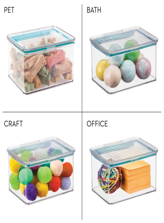 إنترديزاين صندوق تخزين طعام بلاستيكي من iDesign خالٍ من مادة BPA، مزود بغطاء مفصلي محكم الإغلاق، سعة 1.5 كوارت، مناسب للمطبخ والثلاجة والفريزر والخزانة، أبعاده 5.5 بوصة × 6.6 بوصة × 3.7 بوصة - شفاف - Image 3