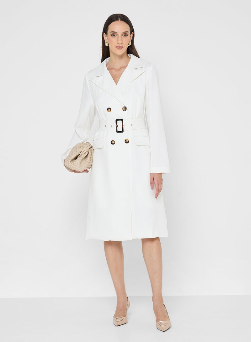 ايلا فستان بحزام ونمط جاكيت - Image 1