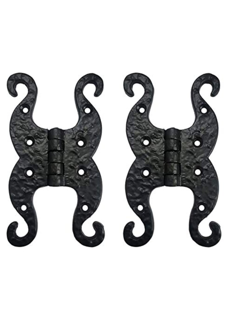 Adonai Hardware Adonai Hardware 49 Inch Jehudijah Antique Cast Iron Butterfly Hinge Supplied as 2 Pieces per Pack Matte Black Powder Coated  - Image 1