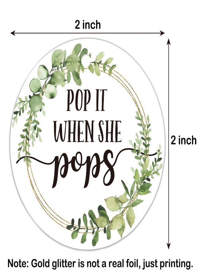 EKSPLODI Pop It When She Pops Bottle Tags, Champagne Baby Shower Favor Tags, Set of 50 with Golden Ribbon - Image 3