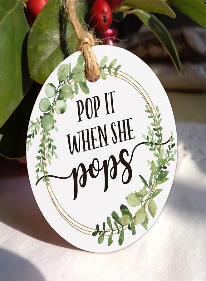 EKSPLODI Pop It When She Pops Bottle Tags, Champagne Baby Shower Favor Tags, Set of 50 with Golden Ribbon - Image 2