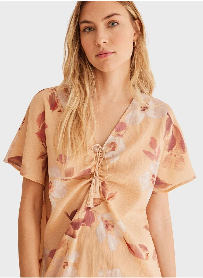 women'secret Fringe Hem Printed Nightdress
