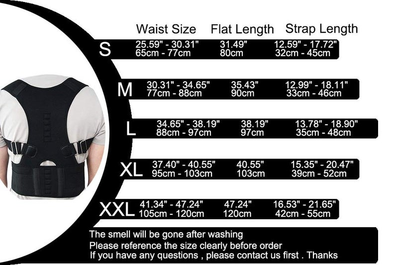 Adjustable Magnetic Posture Corrector Back Brace Lumbar Support Belt Size Large XL - Image 3