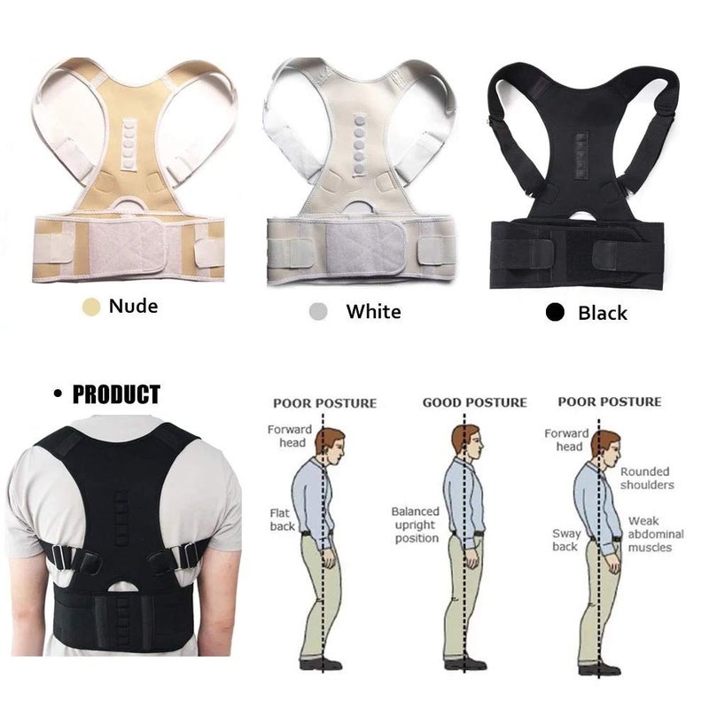 Adjustable Magnetic Posture Corrector Back Brace Lumbar Support Belt Size Large XL - Image 4