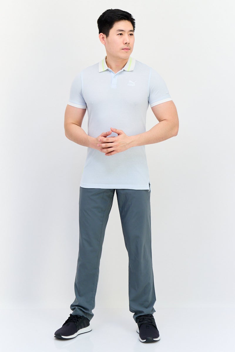 PUMA Men Sportswear Fit Short Sleeve Outdoor Polo Shirt, Light Blue - Image 4