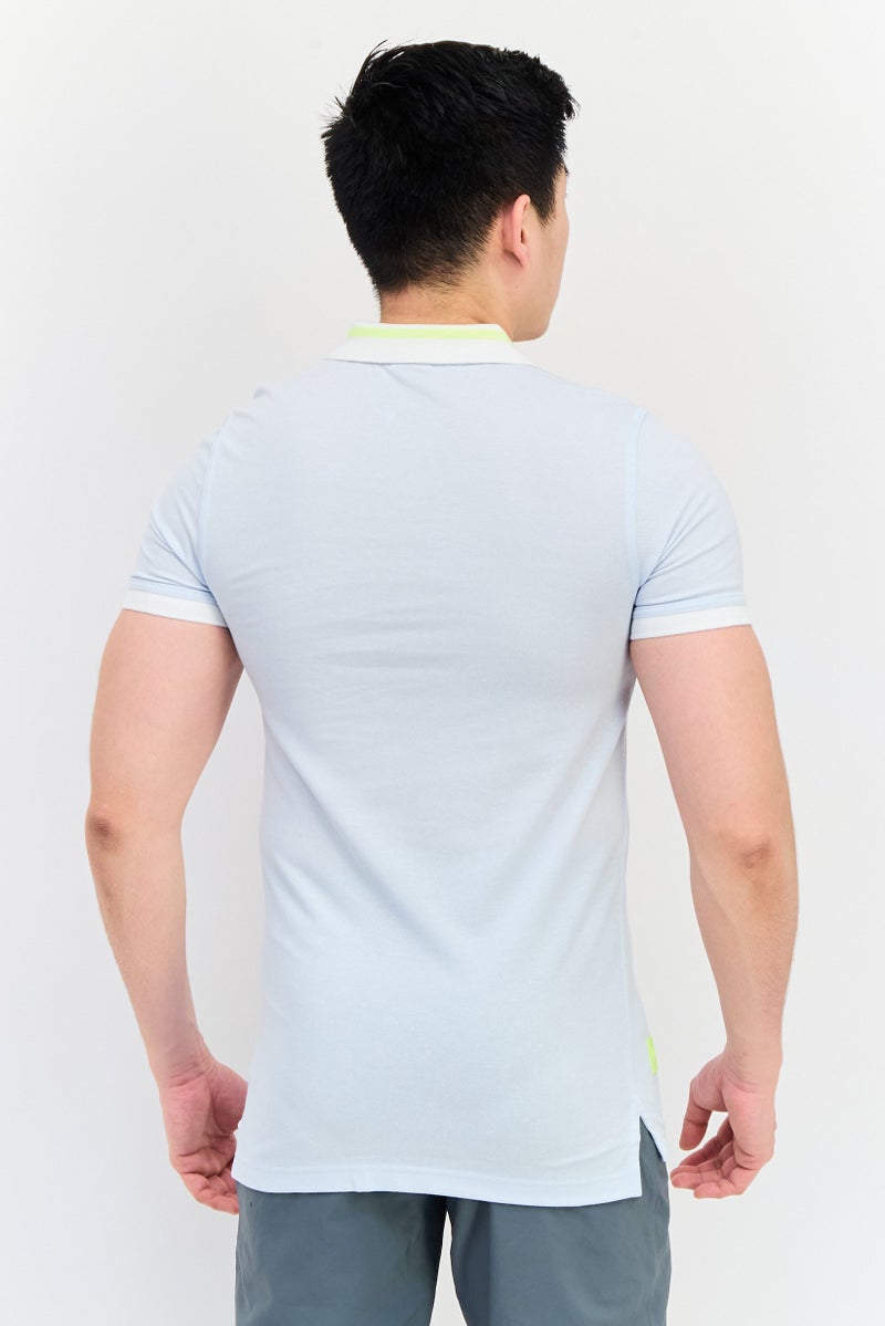 PUMA Men Sportswear Fit Short Sleeve Outdoor Polo Shirt, Light Blue - Image 3