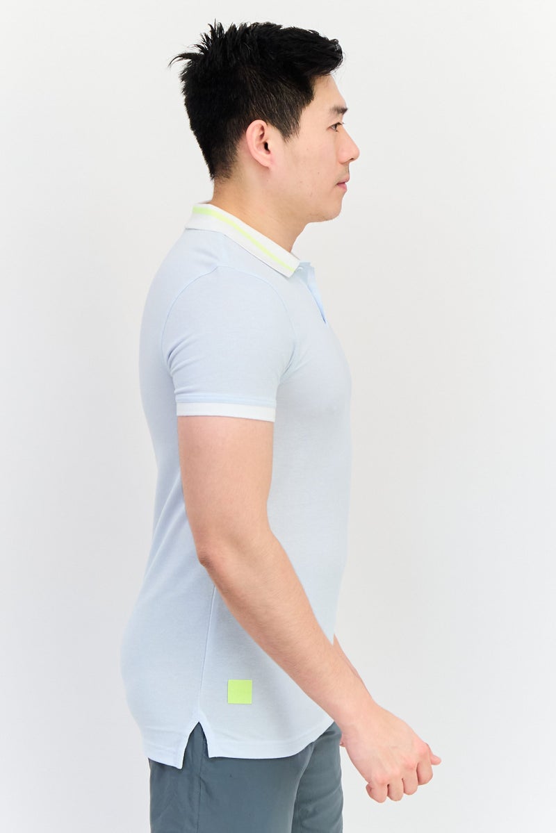 PUMA Men Sportswear Fit Short Sleeve Outdoor Polo Shirt, Light Blue - Image 2