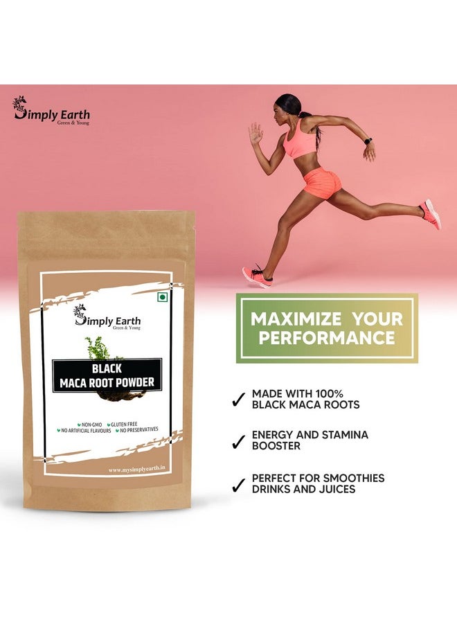 Simply Earth - Peruvian Black Maca Root Powder | Boosts Energy And Immunity | Relieves Stress | Great For Men And Woman - (100Gm) - Image 1
