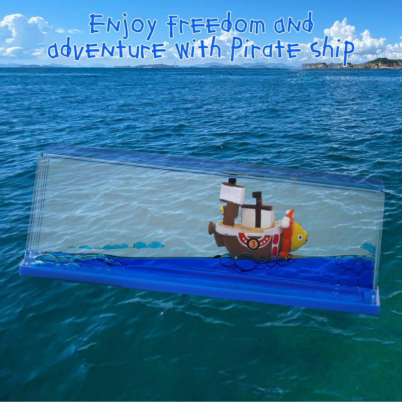 Honsheng Unsinkable Boat One Thousand Pirate Ship Piece Model Sunny Toys in a Bottle Box Acrylic Cruise Ship Fluid Drift Paperweight Desk for Decoration Boys Girls Gifts - Image 2