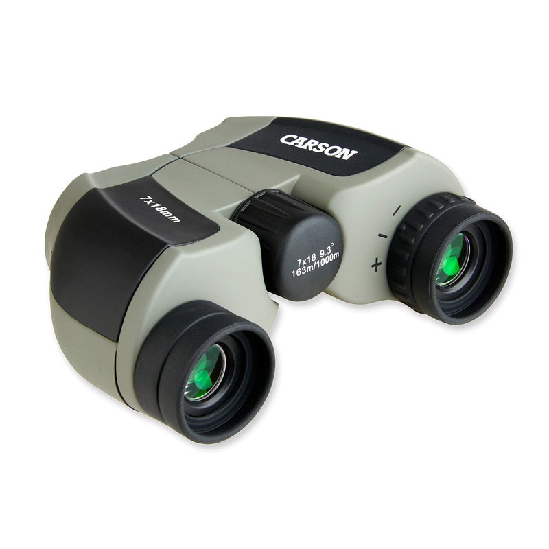 Carson MiniScout 7x18mm Ultra Compact Porro Prism Binoculars (JD-718), 1.5 H x 3.5 L x 2.75 W - Image 2