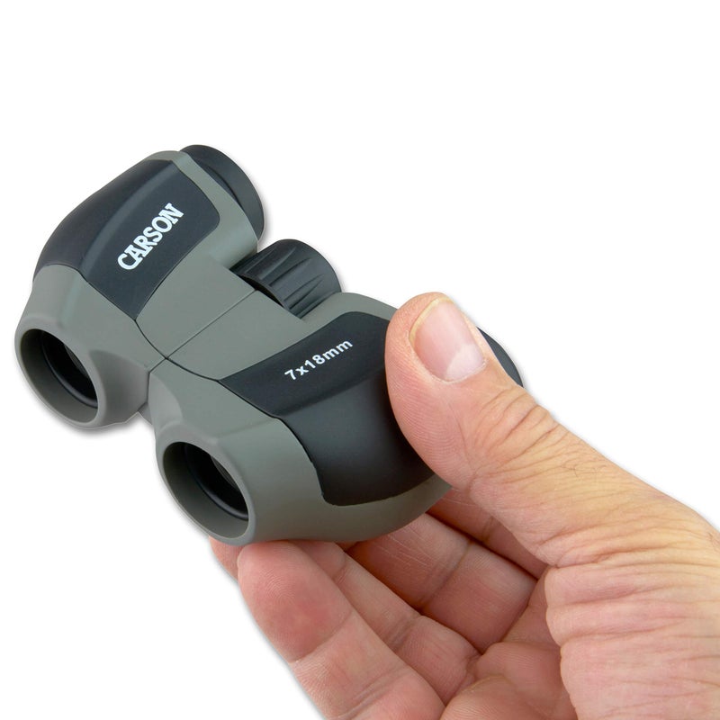 Carson MiniScout 7x18mm Ultra Compact Porro Prism Binoculars (JD-718), 1.5 H x 3.5 L x 2.75 W - Image 3
