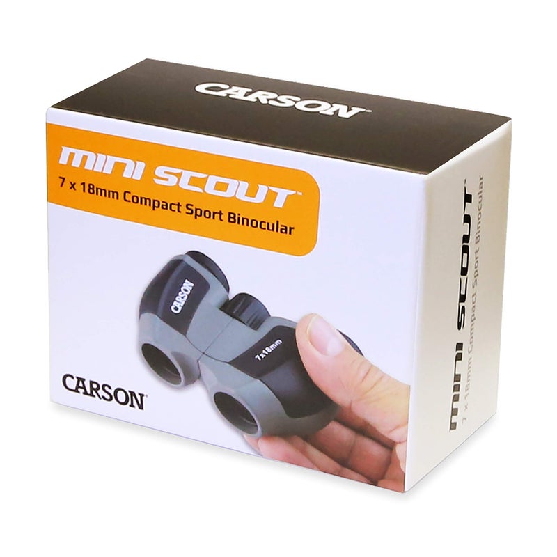Carson MiniScout 7x18mm Ultra Compact Porro Prism Binoculars (JD-718), 1.5 H x 3.5 L x 2.75 W - Image 5